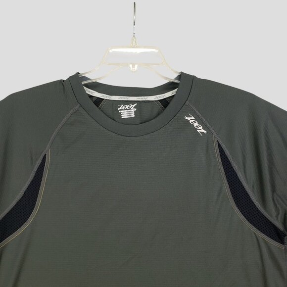 ZootPerformance Gray & Black Mesh Panel Athletic T-Shirt Mens XL - Picture 3 of 9